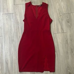 Red Dress with Small Slit X-Small